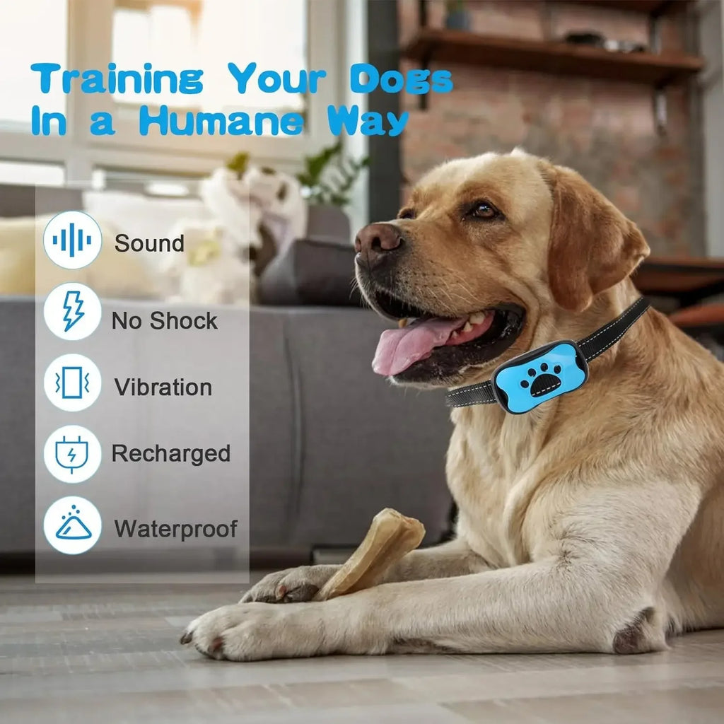 USB Rechargeable Dog Anti Bark Collar Ultrasonic Vibration Training Collar