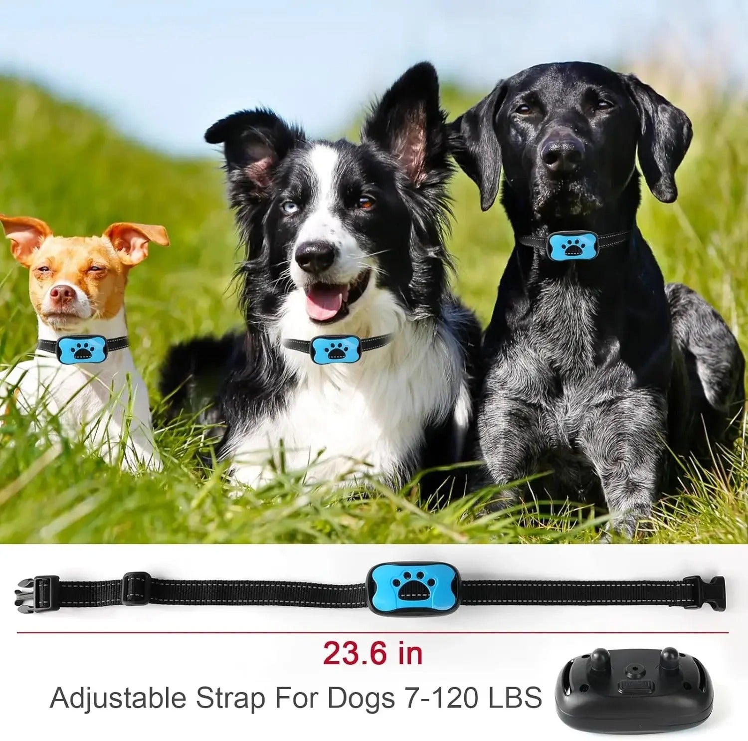 USB Rechargeable Dog Anti Bark Collar Ultrasonic Vibration Training Collar