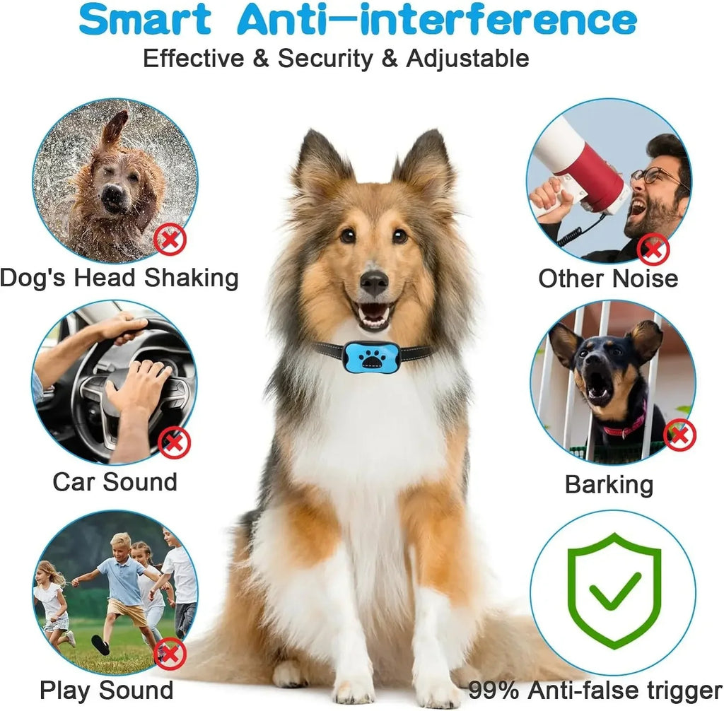 USB Rechargeable Dog Anti Bark Collar Ultrasonic Vibration Training Collar